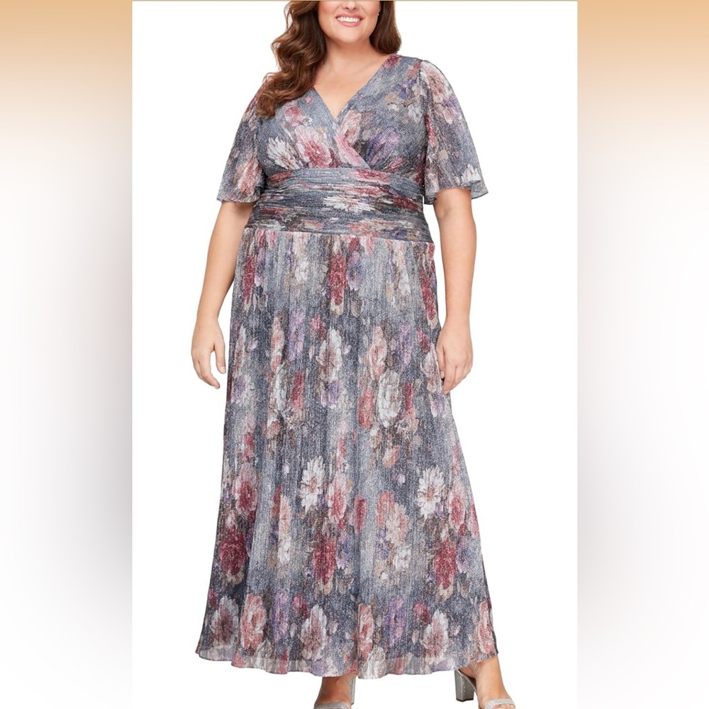 NWT SLNY Women's Multicolor Midi Dress, Sz 20
